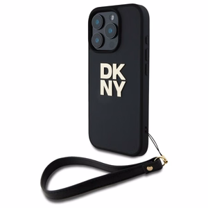 DKNY Wrist Strap Stock Logo dėklas telefonui iPhone 16 Pro Max - juodas