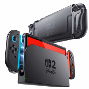 Supcase Crystal dėklas Nintendo Switch 2 - skaidriai juodas