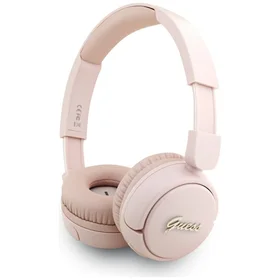 Guess belaidės ausinės BT HEADPHONES SCRIPT METAL LOGO rožinės