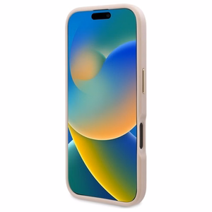 Guess 4G Logo Plate Magnetinis dėklas iPhone 16 - rožinis