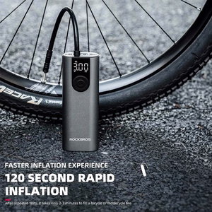 Rockbros 42720001001 elektrinė dviračio pompa su LED ekranu + USB-C - USB-A laidas - juoda