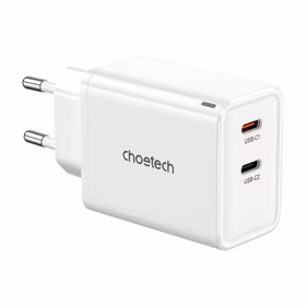 "Choetech" PD6013, GaN, 2x USB-C, PD65W tinklo įkroviklis (baltas)