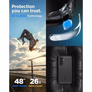 Spigen Rugged Armor dėklas Galaxy A57 5G matinis juodas