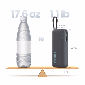 Cuktech CUKP200NGLLG išorinė baterija su integruotu USB-C laidu, 20000 mAh, 55 W, balta