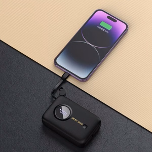 Išorinė baterija Dudao K14 juoda 10000mAh (PD / QC3.0) + Type-C / Lightning laidas