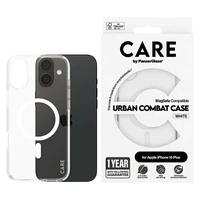 CARE by PanzerGlass Flagship dėklas iPhone 16 Plus 6.7" baltas/baltas magnetinis 1339