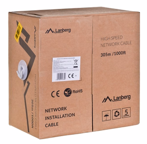 Lanberg LCU6-12CU-0305-S tinklo laidas 305 m Cat6 U/UTP (UTP) pilkas