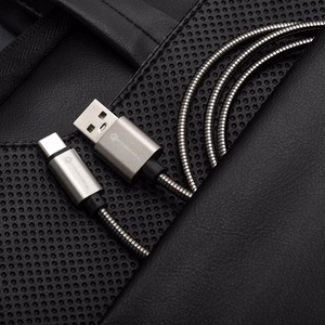 FORCELL F-ENERGY Metal C234 kabelis USB A į Type C QC4.0A 3A 66W 2 m sidabrinis