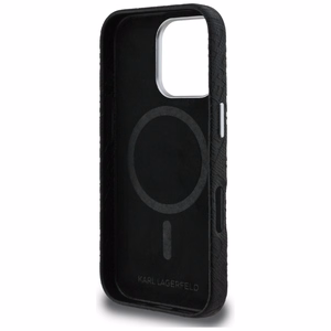 Karl Lagerfeld FW Stamped Karl MagSafe Dėklas iPhone 16 Pro Max - juodas