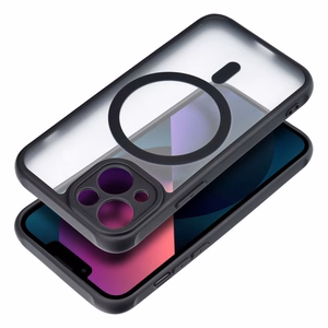 Dėklas telefonui – pilnai matinis magnetinis dėklas, suderinamas su MagSafe IPHONE 13, juodas