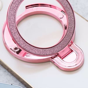 Telefono stovas CIRCLE GLITTER – lipnus – rožinis