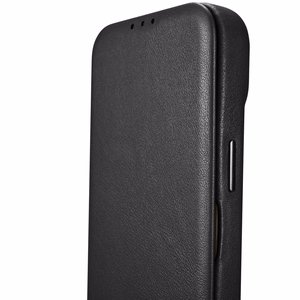 iCarer CE Premium odinis folio dėklas iPhone 14 Plus su MagSafe magnetiniu flipu - juodas