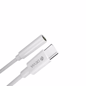 Devia adapteris EC608 USB-C - 3,5 mm lizdas baltas