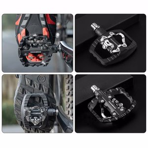 Rockbros PD303 pusiau fiksuojami platforminiai dviračio pedalai – juodi