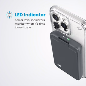 Speck StandyBank + ClickLock 5 000 mAh magnetinė išorinė baterija su atrama, iki 15 W belaidis įkrovimas, suderinama su MagSafe, juoda