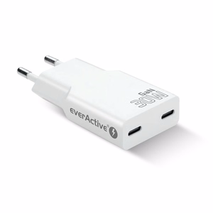 Įkroviklis 2 x USB-C Quick Charge 4+ 30W Super Slim baltas