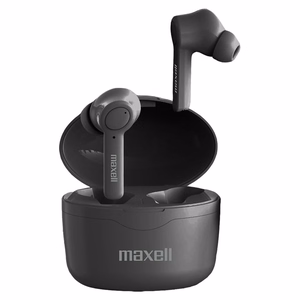 Maxell Bass 13 Sync Up belaidės Bluetooth ausinės į ausį su īkrovimo dėklu, juodos