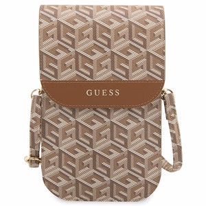 Guess dėklas telefonui GUWBHGCFSEW rudas Piniginė GCube Stripe