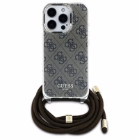 Guess Kryžminis Laidas 4G Spausdintas dėklas iPhone 16 Pro - rudas