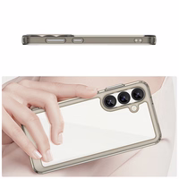 Kosminis dėklas su gelio rėmu Samsung Galaxy S25 - skaidrus juodas