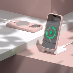 Etteri Силиконовый Mag чехол для iPhone 14 6,1" светло-розовый