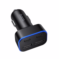 Įkroviklis automobilinis Hoco Z63 42W (2xUSB 2xUSB-C) juodas