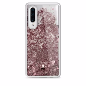 HAMA WHITE DIAMONDS Blizgantis dėklas HUAWEI P30 rožinis auksinis HEARTS