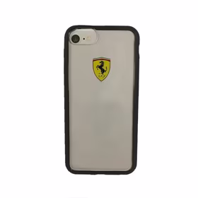 Ferrari kietas dėklas FEHCRFP7BK iPhone 7/8 /SE 2020 / SE 2022 permatomas/juodas