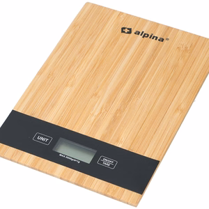 Alpina skaitmeninės bambukinės virtuvinės svarstyklės, iki 5 kg