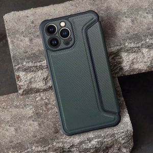 Dėklas telefonui RAZOR Book skirtas IPHONE 17 tamsiai žalias