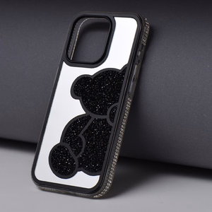 TEDDY BEAR dėklas telefonui IPHONE 15 Pro juodas