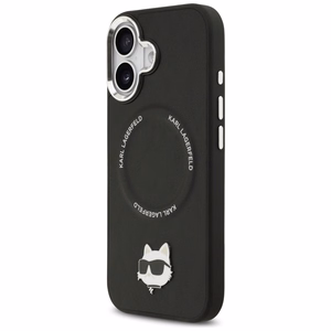Karl Lagerfeld Choupette Pin Magnetinis dėklas telefonui iPhone 17 - juodas