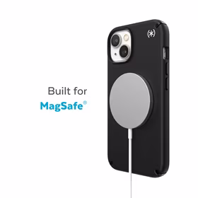 Speck Presidio2 Pro MagSafe - Antibacterial iPhone 15 Plus / 14 Plus dėklas (juodas / juodas / baltas)