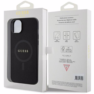 Guess GUHMP15MPSAHMCK iPhone 15 Plus 6.7" juodas/juodas kietas dėklas Saffiano MagSafe