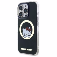 Hello Kitty IML Saldus kačiukas magnetinis iPhone 16 Pro dėklas - juodas
