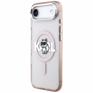 Karl Lagerfeld IML Choupette Sketch Logo MagSafe dėklas telefonui iPhone 17 Air - rožinė