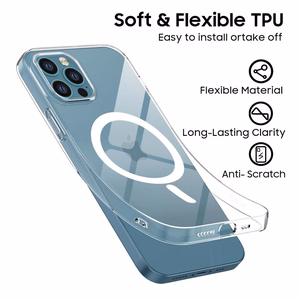 Tech-Protect FlexAir Magnetinis dėklas telefonui iPhone 12 / 12 Pro - skaidrus