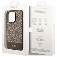 Guess GUHMP14XHGCFSEW iPhone 14 Pro Max 6.7" rudas/rudas kietas dėklas GCube Stripes MagSafe