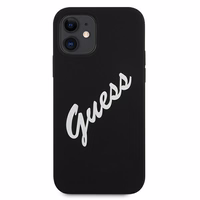 Guess GUHCP12SLSVSBW iPhone 12 mini 5.4" juodas ir baltas kietas dėklas Silikoninis Vintage