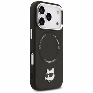 Karl Lagerfeld Choupette Pin Magnetinis dėklas telefonui iPhone 17 Pro - juodas