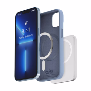 Puro ICON MAG dėklas, skirtas iPhone 14 Plus, suderinamas su MagSafe, „Sierra Blue“ spalvos