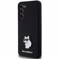 Karl Lagerfeld silikoninis Choupette metalinis smeigtukas dėklas telefonui Samsung Galaxy S23+ - juodas