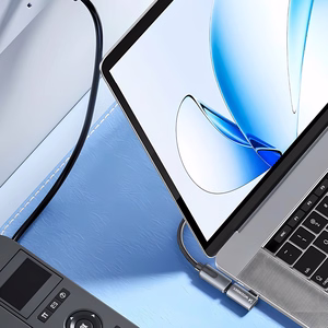 Wozinsky WPKB-01 USB-C - USB-C 40Gb/s 240W 8K OTG šoninis kampinis adapteris - pilkas