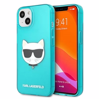 Karl Lagerfeld Blizgantis Choupette Fluo Dėklas telefonui iPhone 13 mini 5.4" - mėlyna
