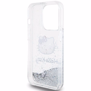 Hello Kitty Liquid Glitter Charms Kitty Head чехол для iPhone 13 Pro Max - серебряный