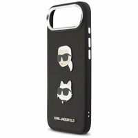 KARL LAGERFELD dėklas telefonui IPHONE 17 Air, suderinamas su magnetiniu MagSafe (KLHCP17MPSFDHPOK, FW Grained PU W/ K&C Heads Pins & Logo) juodas