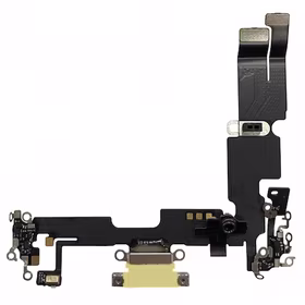 Lanksčioji jungtis skirta iPhone 14 Plus įkrovimo kontaktų, su mikrofonu Yellow naudota ORG