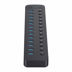 "Orico CT2U3-13AB" 13x USB-A 3.0 šakotuvas su jungikliais - juodas