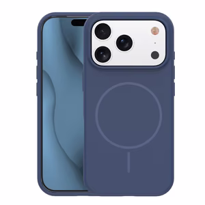 Silikoninis Thin Mag dėklas for iPhone 17 Pro 6,3" tamsiai mėlynas