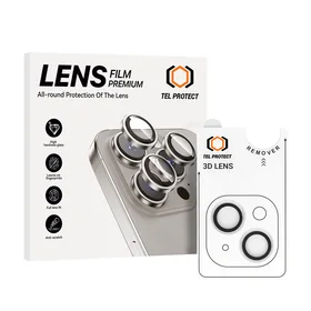 Apsauginis stiklas kameros lęšiams Tel Protect 3D Lens ant kameros Iphone 14/14 Plus/16e skaidrus (2 vnt.)